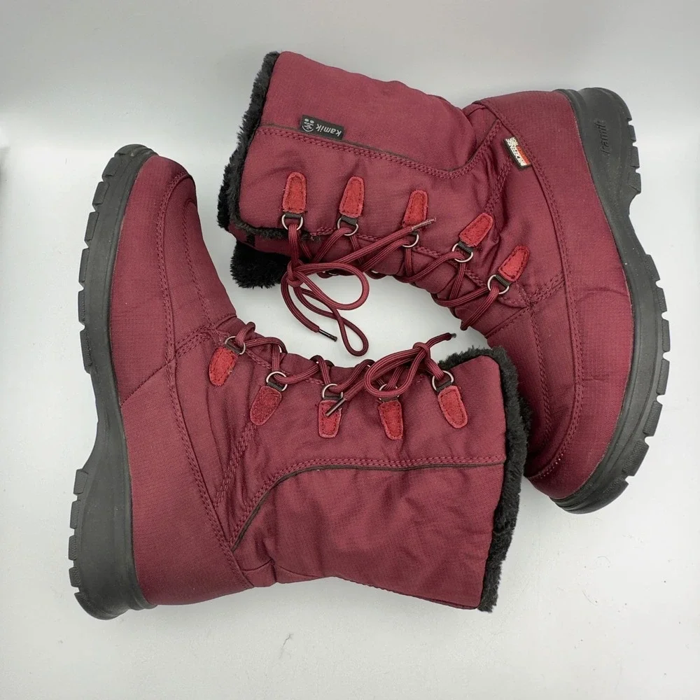 Kamik Brooklyn Womens 11 Winter Snow Boots Burgundy Waterproof DriDefense Tech